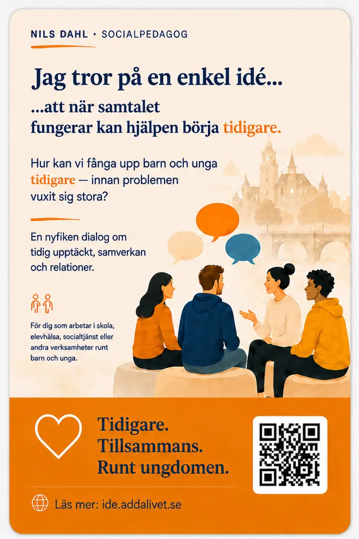 Framsidan av kortet Jag tror på en enkel idé