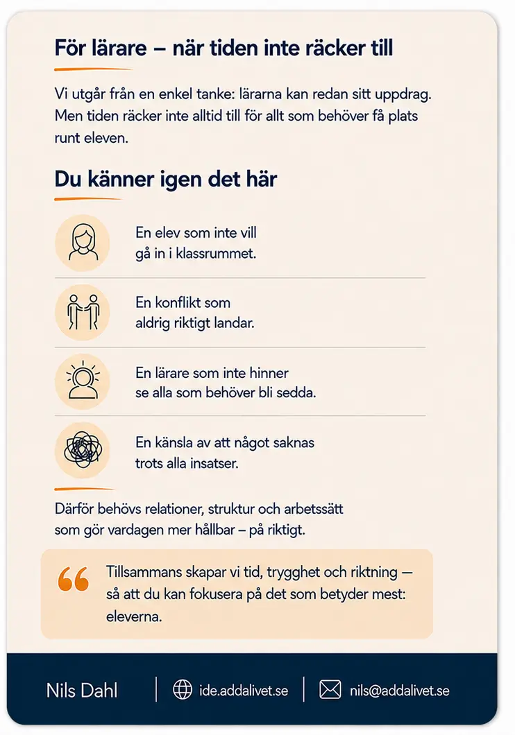 Baksidan av kortet För lärare – när tiden inte räcker till